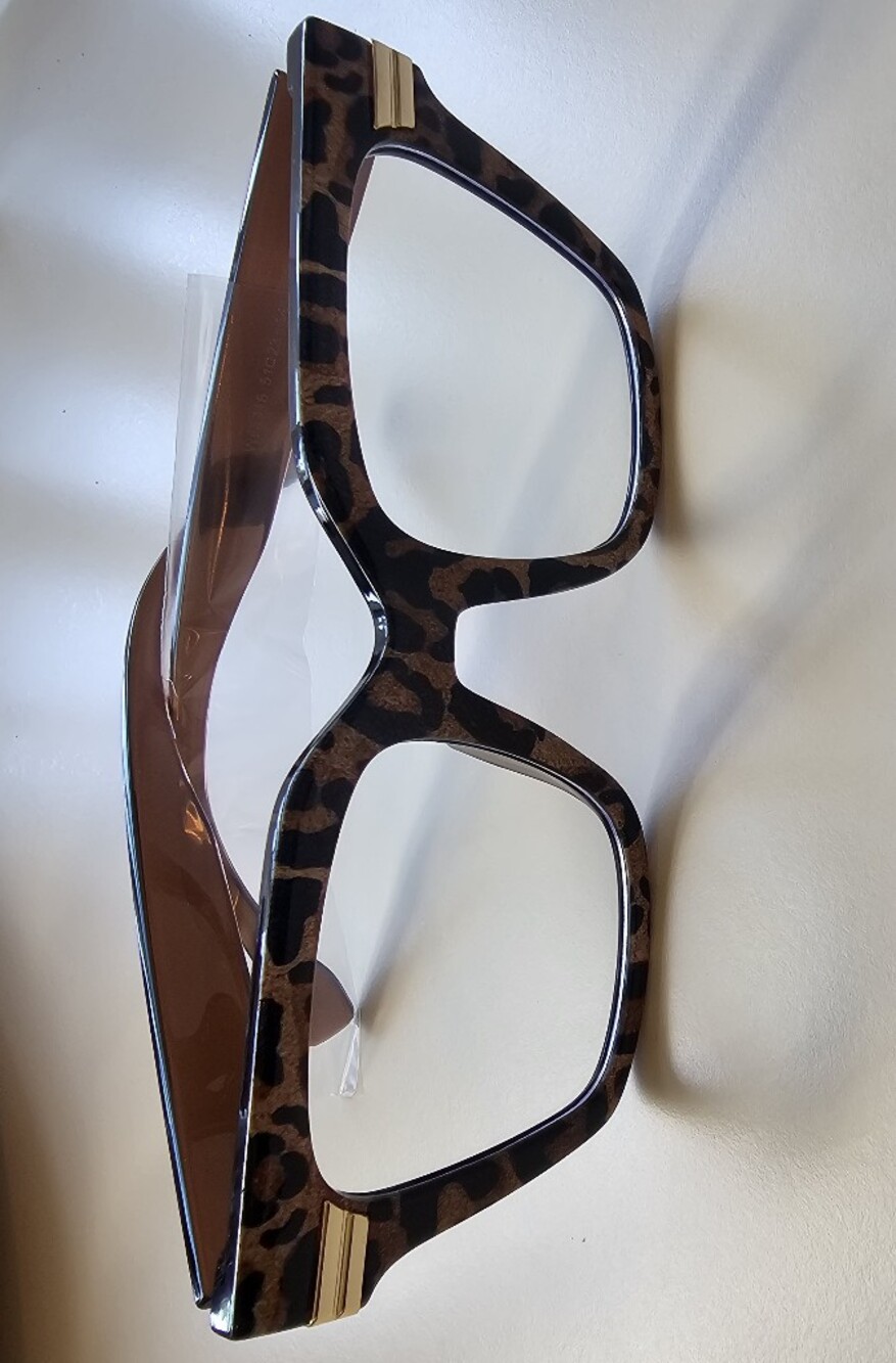 Leopard Print Women's Fashion Glasses - Brown